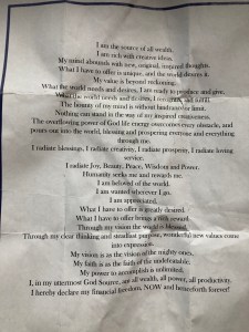 Image of the affirmation that is detailed in the caption. 